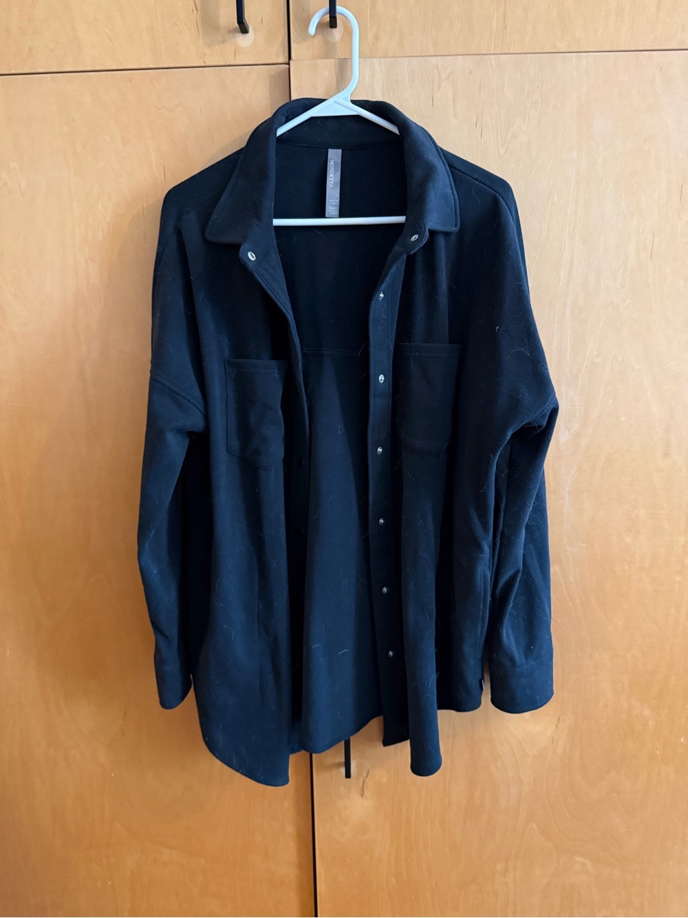 Mondetta Black Women's Button-Down Shirt Jacket